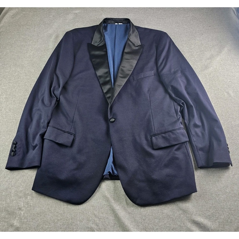 State And Liberty Tuxedo Blazer Vest Mens 48 Blue Jacket Stretch Dinner Event